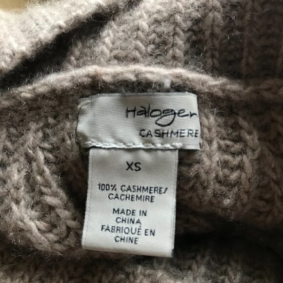 Halogen 100% cashmere Ribbed Turtleneck Knit Beige Sweater Size XS - Picture 6 of 6
